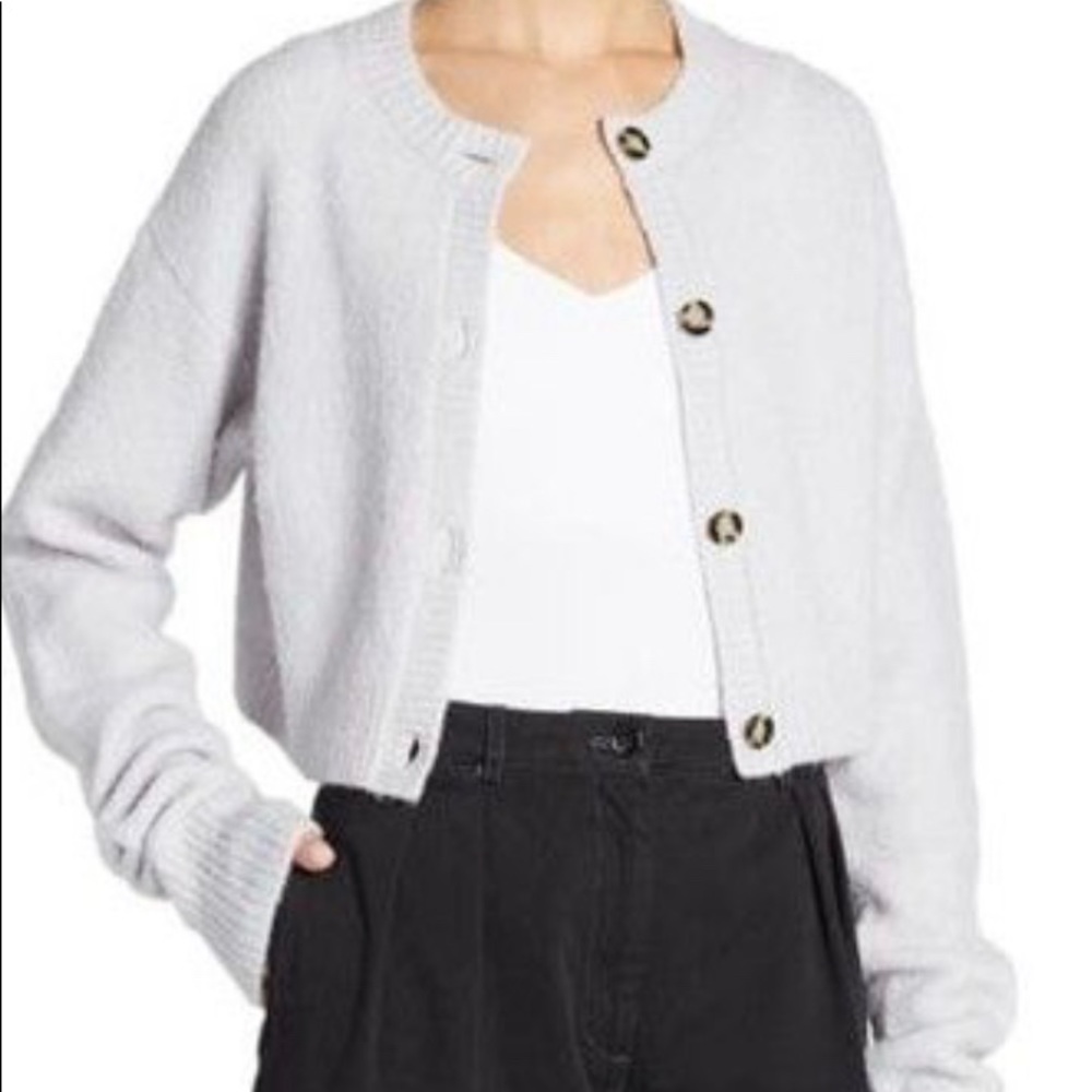 Acne Studios Fluffy Alpaca-Blend Knit Cardigan - Ice Blue